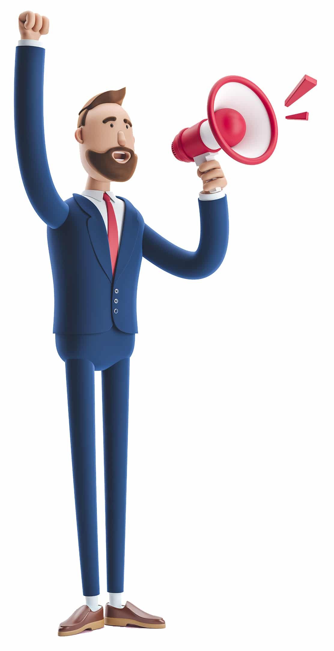 Man holding megaphone