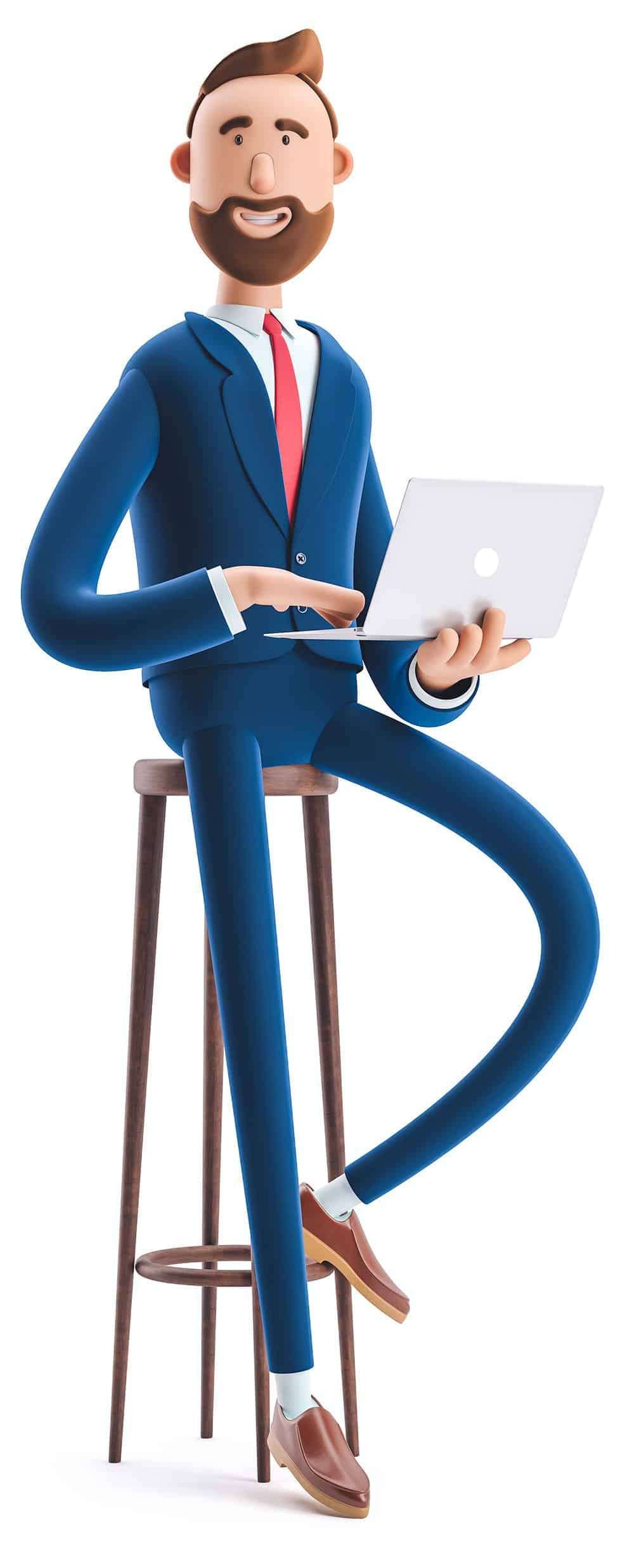 Man sitting with a laptop