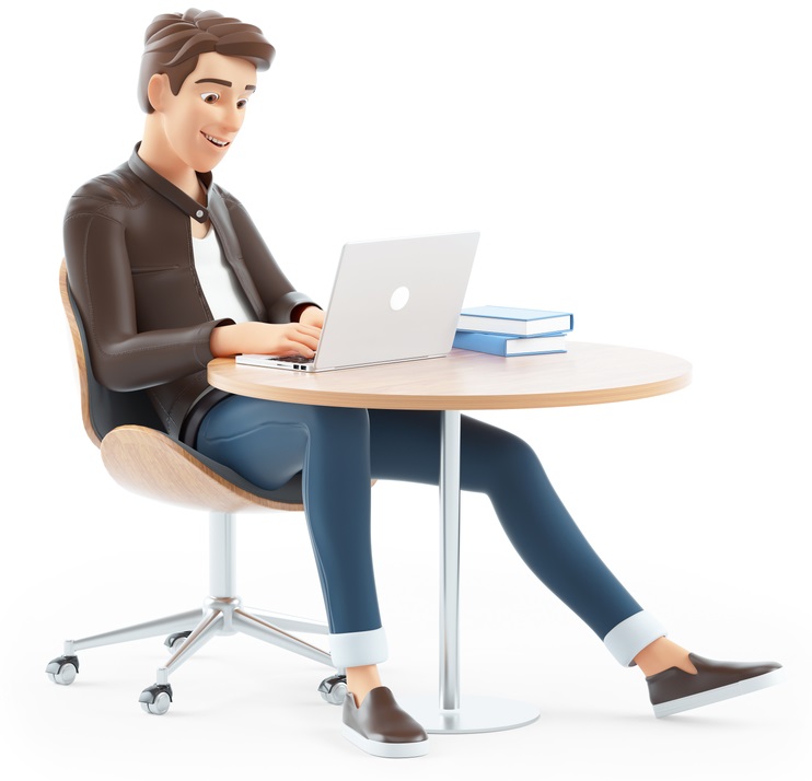 man working on laptop