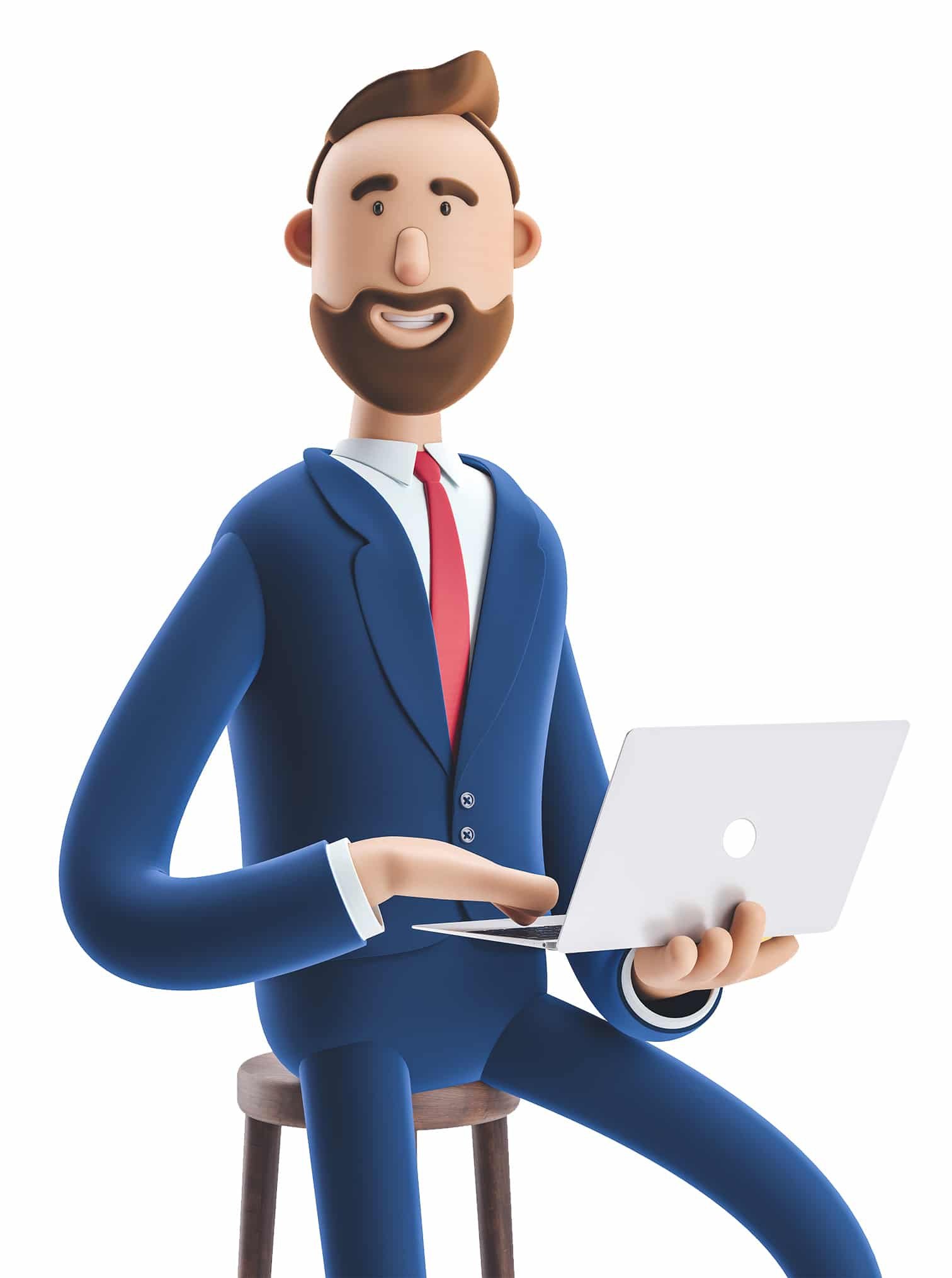 Man sitting holding a laptop