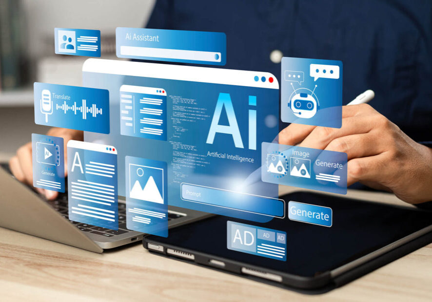 AI Evaluation Businessman use artificial intelligence AI technology for enhanced work efficiency