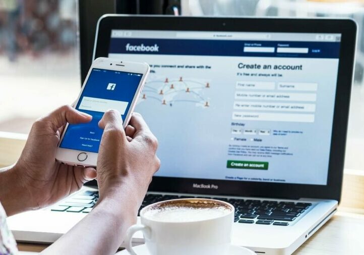 Facebook Login Page on Laptop and Phone