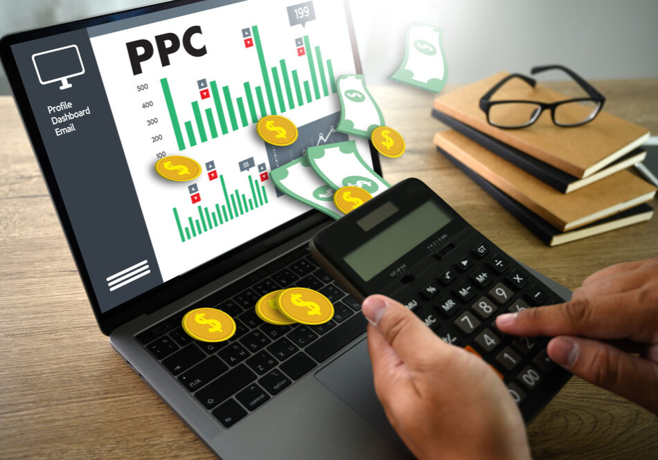 PPC - Pay Per Click concept Businessman