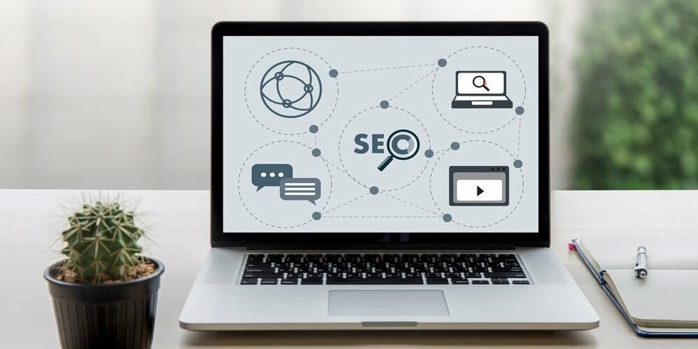 SEO concept on the laptop