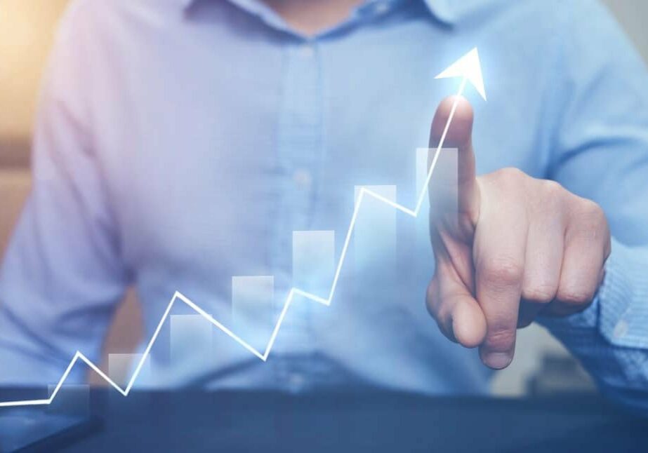 conversion-rate arrow graph growing corporate