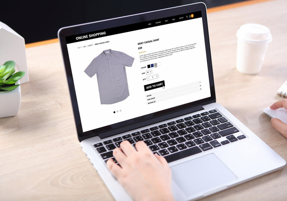 ecommerce People buying casual shirt on ecommerce website