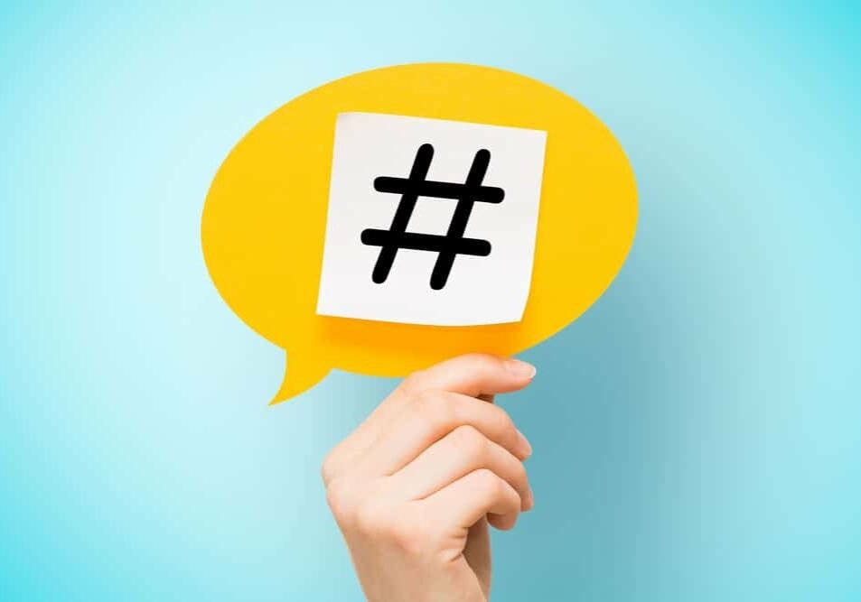 hashtag post viral web network media tag marketing trending speech bubble blogging