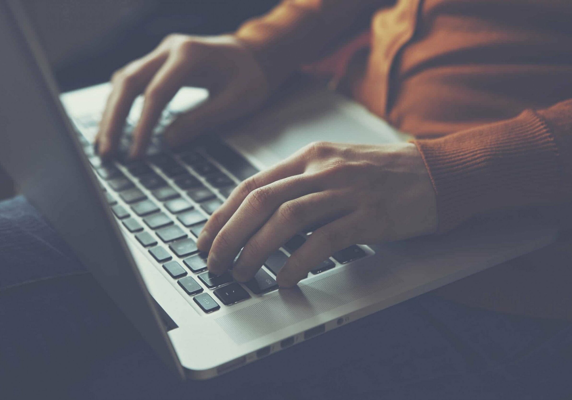 hands with laptop typing Hands with laptop typing